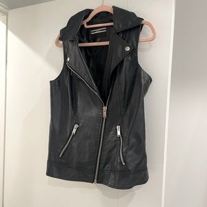 Vegan leather moto vest
